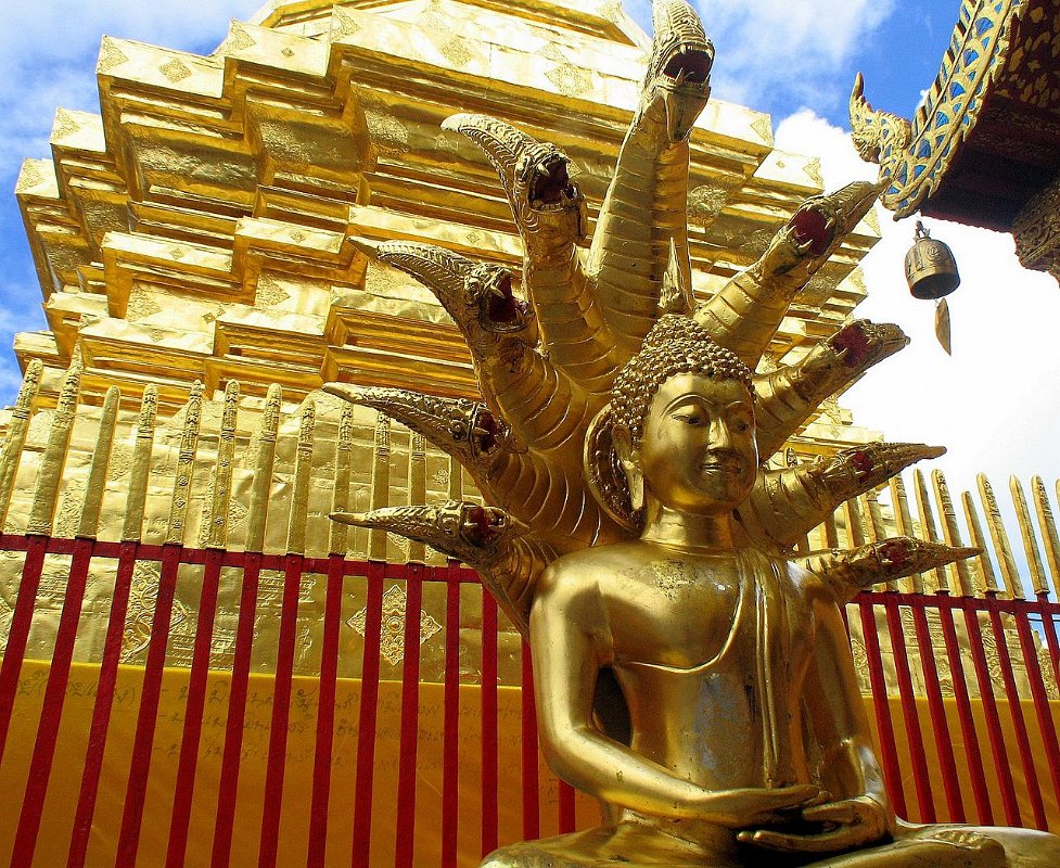25_Gautama Buddha (Buddha in Naga Prok attitude) at Wat Phra That Doi Suthep in Chiang Mai, Thailand