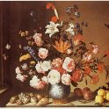 Balthasar van der Ast, Blumen und Früchte auf einem Tisch , 1645